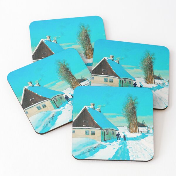Item preview, Vintage Art Reproduction: Shoveling Snow on a Beautiful Winter Day designed and sold by The Real Victorian.