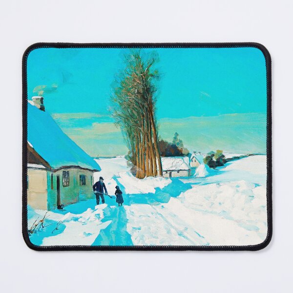 Item preview, Vintage Art Reproduction: Shoveling Snow on a Beautiful Winter Day designed and sold by The Real Victorian.