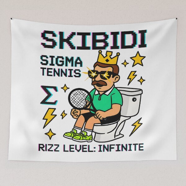 Item preview, Skibidi Sigma Tennis King Rizz Art designed and sold by AnnDesignStudio.