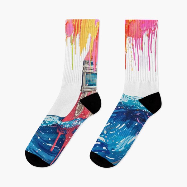 Item preview, Colorful Dripping Canvas with Waves brushes designed and sold by Modern-Tropical.