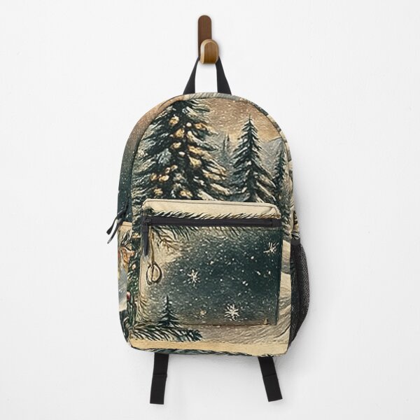 Item preview, Rustic Snowy Forest with Crescent Moon designed and sold by Fernova.