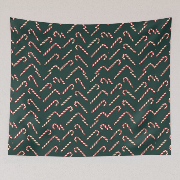 Item preview, Candy Cane Chevron Seamless Pattern – Christmas Green Edition designed and sold by PunchDrop.