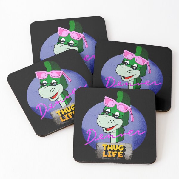 Item preview, Denver Thug Life - Retro 90s Dinosaur Pink Glasses designed and sold by retrologie.