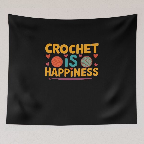 Item preview, Crochet Is Happiness – Crafting Positivity Quote designed and sold by artcultreone.