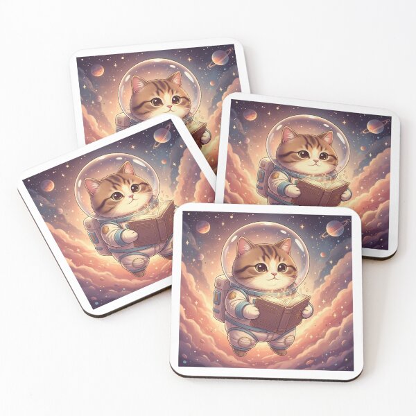 Item preview, Cat Astronaut Reading a Book – “Space Bookworm” designed and sold by JLMWorks.