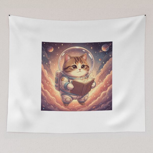 Item preview, Cat Astronaut Reading a Book – “Space Bookworm” designed and sold by JLMWorks.
