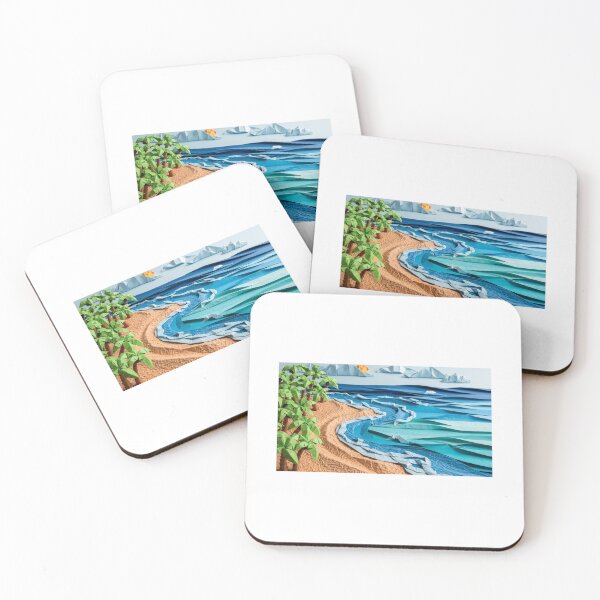 Item preview, Origami Tropical Beach and Ocean - Geometric Island Art for Travel & Coastal Decor designed and sold by JaneMcCarthyDNA.