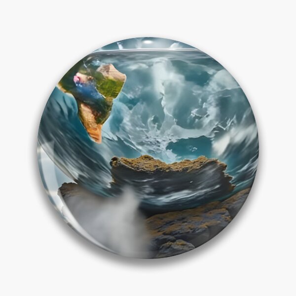 Item preview, Crystal Earth Rising Above the Ocean – Surreal Planet Art designed and sold by internetwatcher.