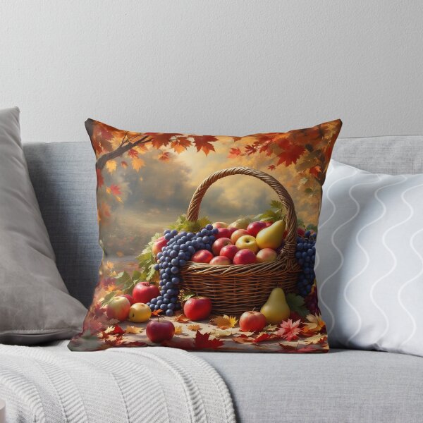 Item preview, A basket overflowing with food in autumn designed and sold by Djantrix.