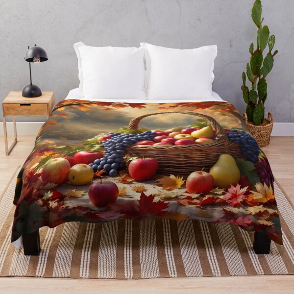 Item preview, A basket overflowing with food in autumn designed and sold by Djantrix.