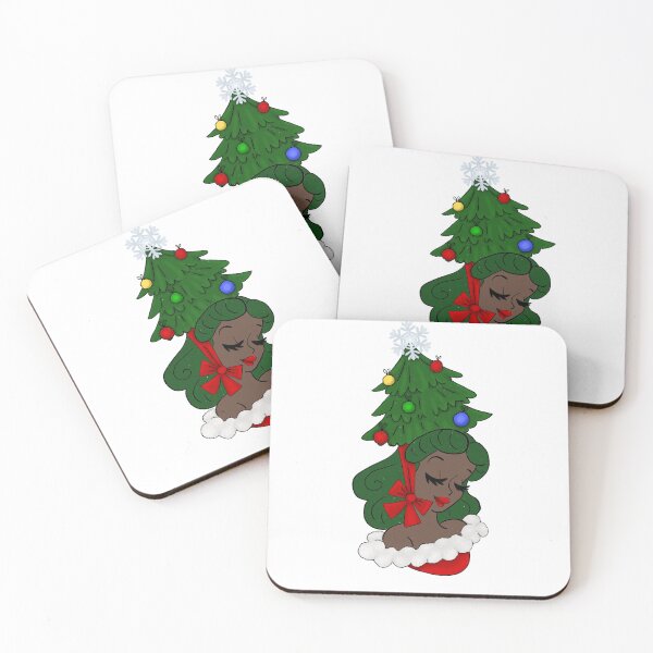 Item preview, Vintage Woman with Christmas Tree Hat designed and sold by AnnabethQuinn.
