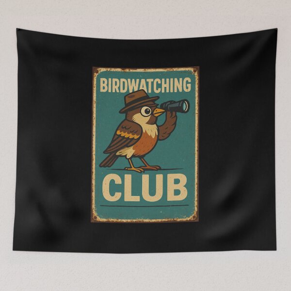 Item preview, Birdwatching Club – Vintage Sparrow with Binoculars designed and sold by Galskap.