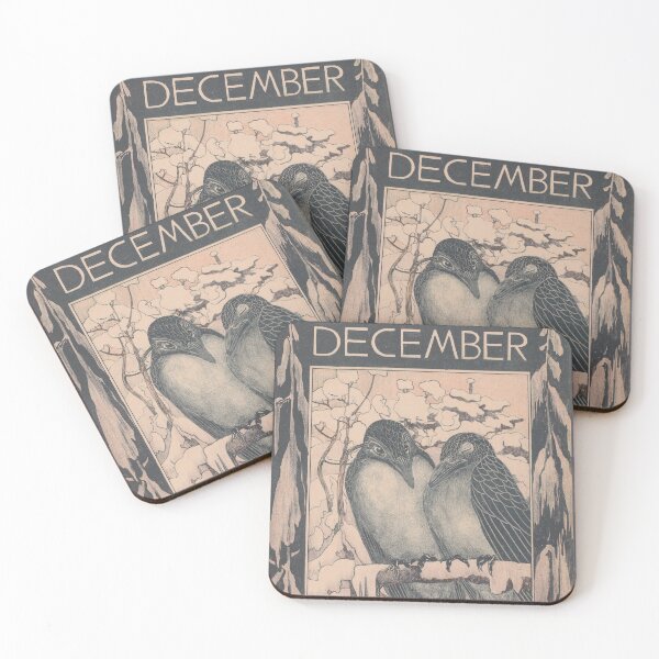Item preview, December calendar page with two birds designed and sold by felttipcat.