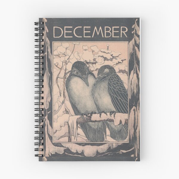 Item preview, December calendar page with two birds designed and sold by felttipcat.