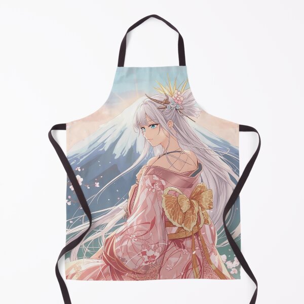 Item preview, Mount Fuji Goddess – White-Haired Anime Deity with Cherry Blossoms (Ukiyo-e Style) designed and sold by Vandy Fullam.