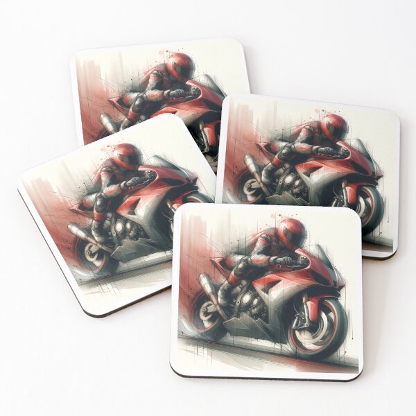 Item preview, Japanese Speed Racer – Red Watercolour Motorcycle Art designed and sold by Speeddust.