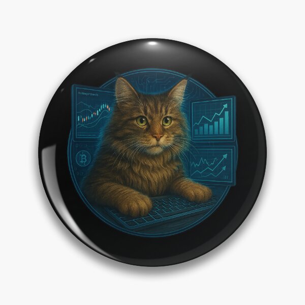 Item preview, Cyber Cat Stock Trader designed and sold by Fort Galaxy.