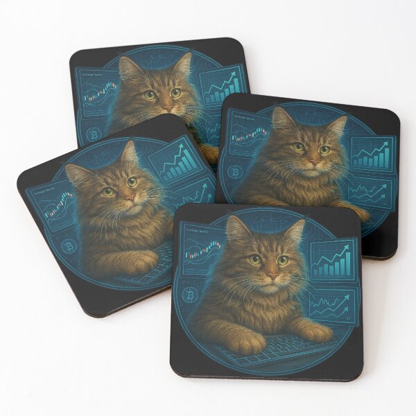 Item preview, Cyber Cat Stock Trader designed and sold by Fort Galaxy.