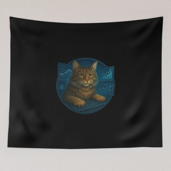 Item preview, Cyber Cat Stock Trader designed and sold by Fort Galaxy.