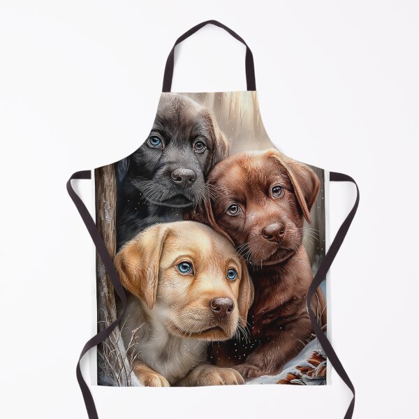 Item preview, Three Labrador Puppies in Winter Scene designed and sold by PetsArt.