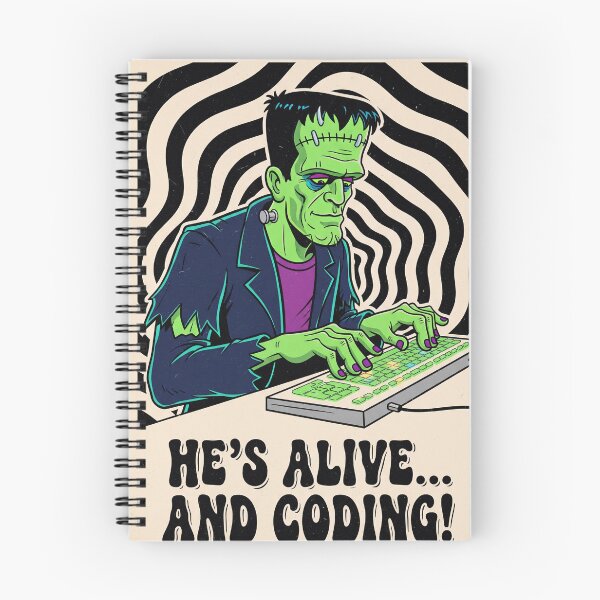 Item preview, He's Alive and Coding - Funny Programmer Frankenstein designed and sold by Cipher & Soul.