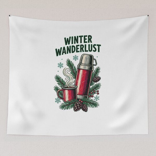 Item preview, WINTER WANDERLUST Vintage Camping Thermos designed and sold by Quillway.