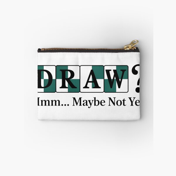 Item preview, DRAW? (Hmm… Maybe Not Yet) – Minimal Chess Humor Tee designed and sold by HoneyVibe.