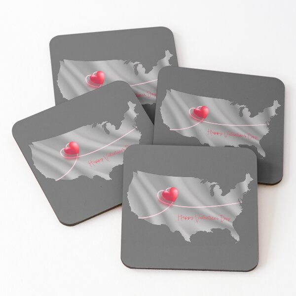 Item preview, Love Across America – Valentine's Day USA Map designed and sold by mashmosh.