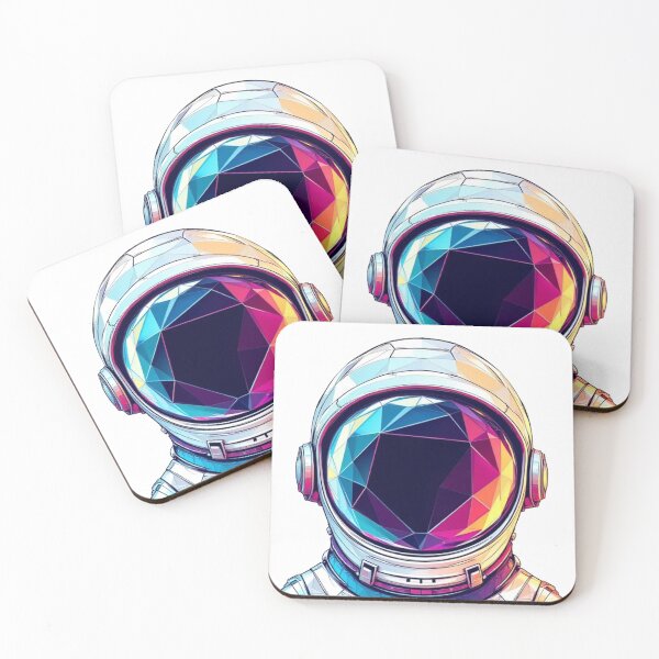 Item preview, Neon Polygonal Helmet - Geometric Reflection of the Cosmos designed and sold by JonelleTshirts.
