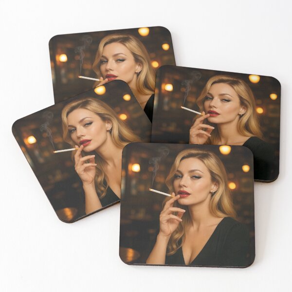 Item preview, Sultry Blonde in Vintage Glam Bar Setting with Bold Elegance. designed and sold by Spark2Seduction.