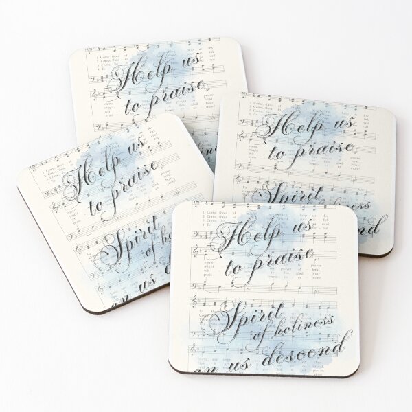 Item preview, Help us to Praise vintage hymn (Blue watercolor) designed and sold by stella literarium.