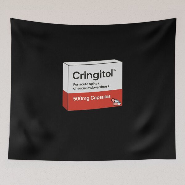 Item preview, Cringitol™ – Funny Fake Medicine Parody Design for Social Awkwardness designed and sold by pharmafeels.