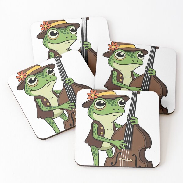 Item preview, Cartoon Frog Playing Double Bass designed and sold by Rostislav Bouda.