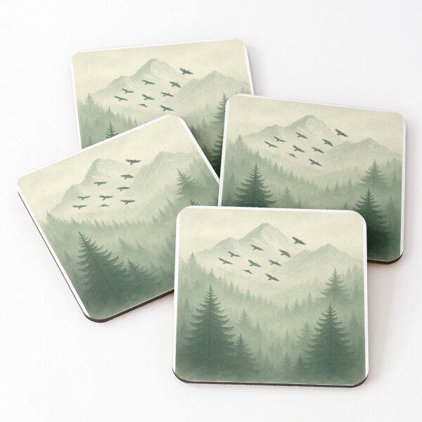 Item preview, Misty Forest with Mountains and Ravens designed and sold by LADDdesign.