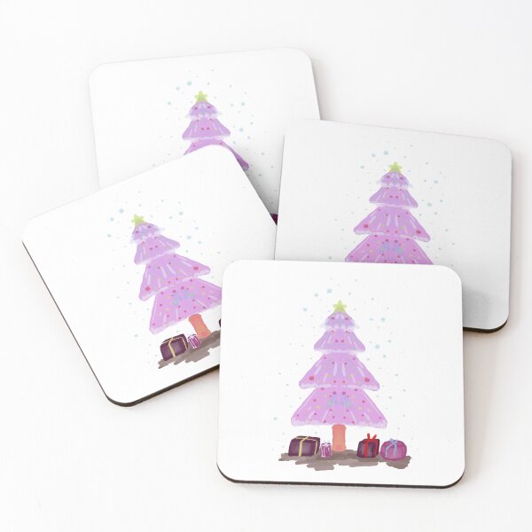 Item preview, Christmas tree postcard design pink  designed and sold by tenkenryujin.