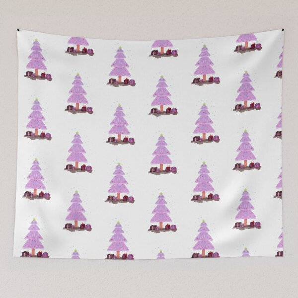 Item preview, Christmas tree postcard design pink  designed and sold by tenkenryujin.