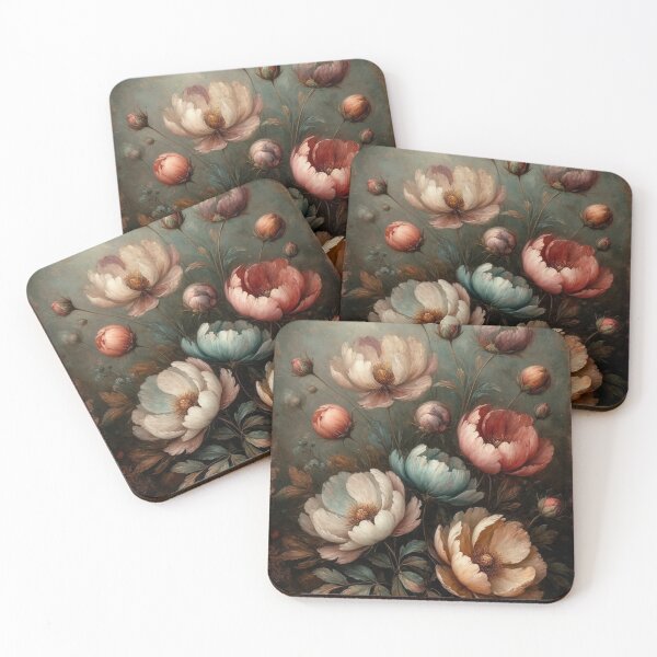 Item preview, Antique Baroque Peonies – Dark Botanical Art designed and sold by baroquedreams.
