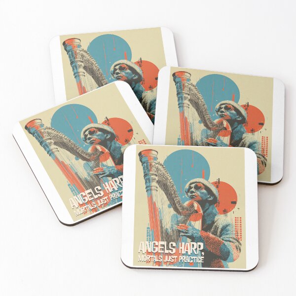 Item preview, Urban Strings: Harp Harmony in Halftone designed and sold by ForeverPrintsOK.