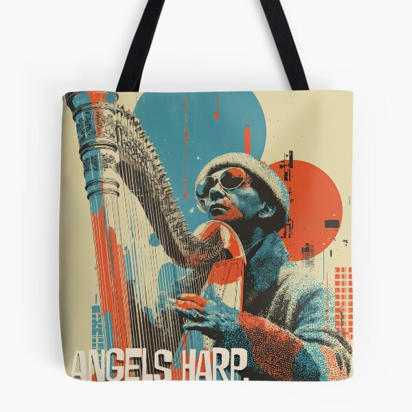 Item preview, Urban Strings: Harp Harmony in Halftone designed and sold by ForeverPrintsOK.