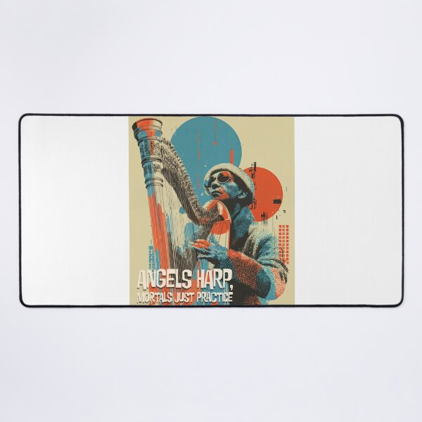 Item preview, Urban Strings: Harp Harmony in Halftone designed and sold by ForeverPrintsOK.