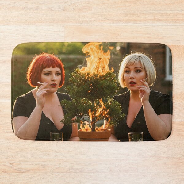 Item preview, Two Women Casually Smoking as Bonsai Tree Bursts into Flames. designed and sold by Spark2Seduction.