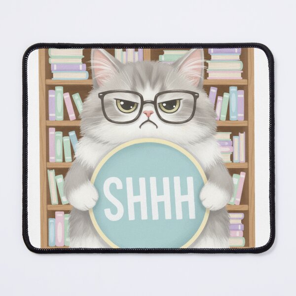 Item preview, Overstimulated Librarian Cat Saying Shhh designed and sold by JLMWorks.