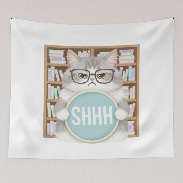 Item preview, Overstimulated Librarian Cat Saying Shhh designed and sold by JLMWorks.