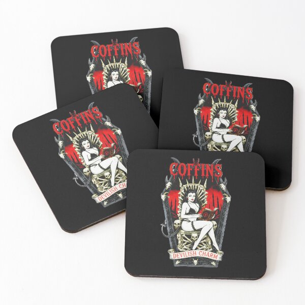Item preview, Devilish Charm - Pinup Demoness Coffin designed and sold by CoffinsArt.