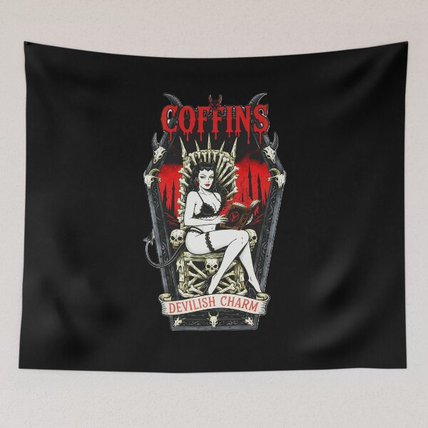 Item preview, Devilish Charm - Pinup Demoness Coffin designed and sold by CoffinsArt.