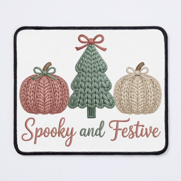 Item preview, Spooky and Festive Knit Pumpkin Tree Classic T-Shirt,Cozy Halloween and Christmas Crossover Shirt designed and sold by PrintMod.