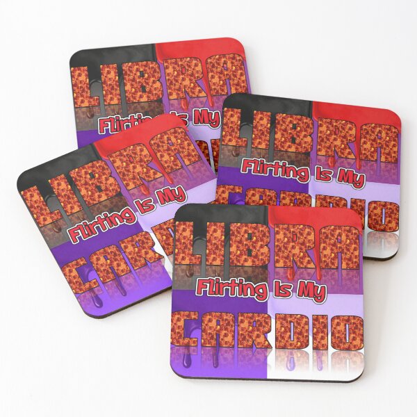 Item preview, libra- flirting is my cardio typography colorful funny text designed and sold by SmashingDeals.