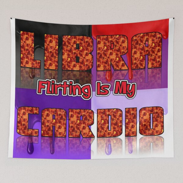 Item preview, libra- flirting is my cardio typography colorful funny text designed and sold by SmashingDeals.