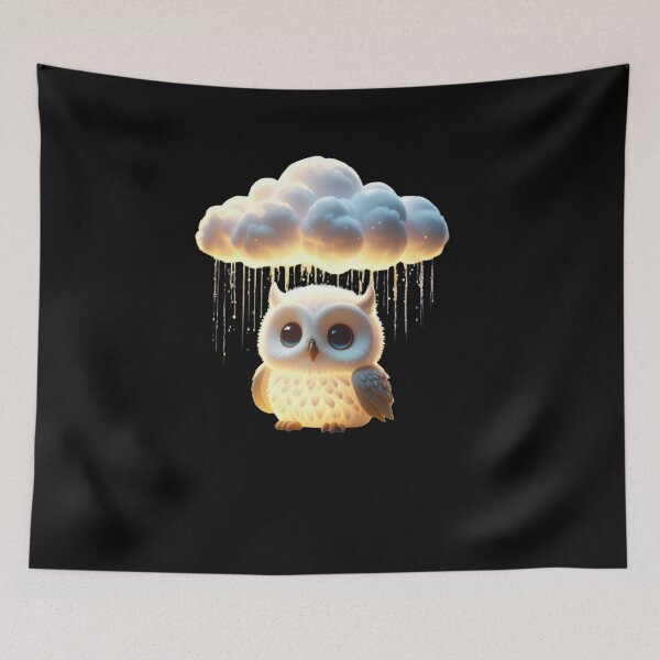 Item preview, A glowing baby white owl under the glowing clouds T-shirt designed and sold by Alicjareign.