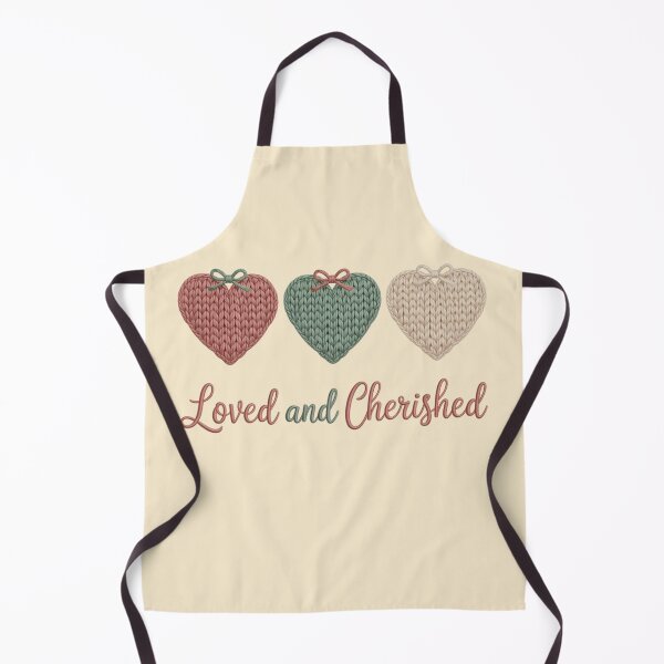Item preview, Loved and Cherished Knitted Heart Trio Classic T-Shirt,Cozy Yarn Heart Love Message Shirt designed and sold by PrintMod.